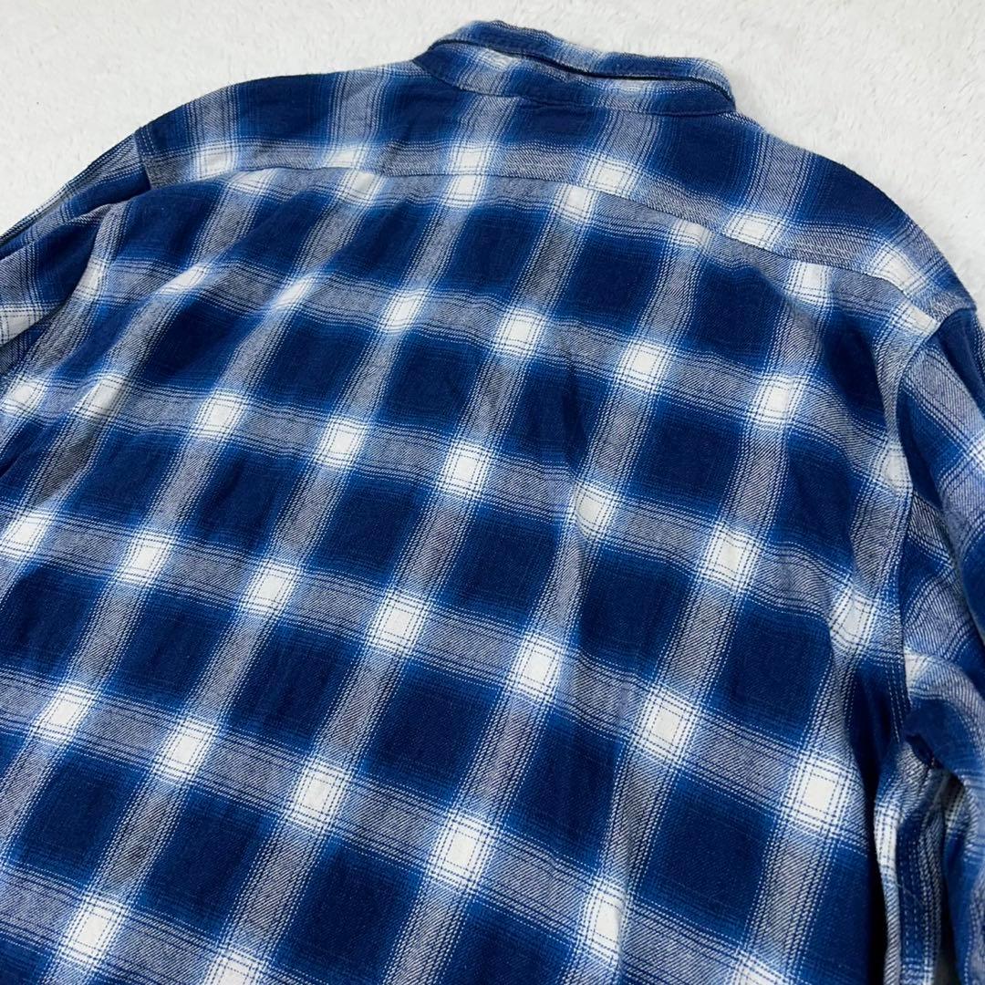 XLサイズ BONCOURA ネルシャツ オンブレチェック 日本製 size42