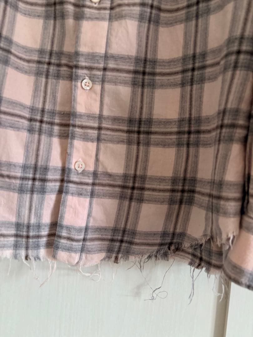 AMIRI アミリ ピンク系チェック柄カジュアルシャツ