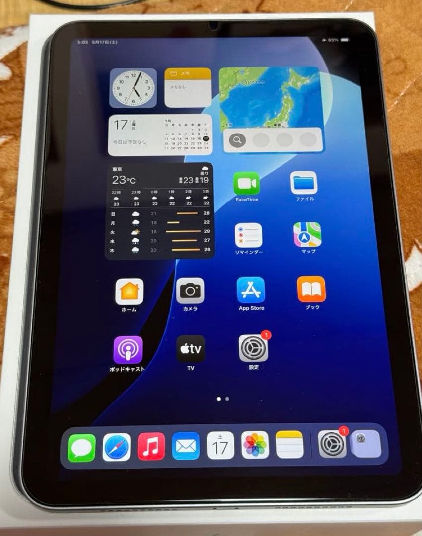 iPad mini7 スペースグレイ 128GB wi-fi版　純正ケース付