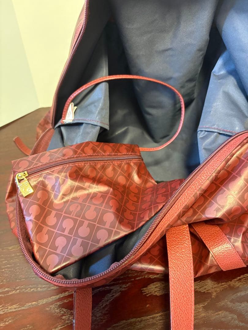 極美品GHERARDINI ゲラルディーニ ボストンバッグ 総柄 渋ワインカラー