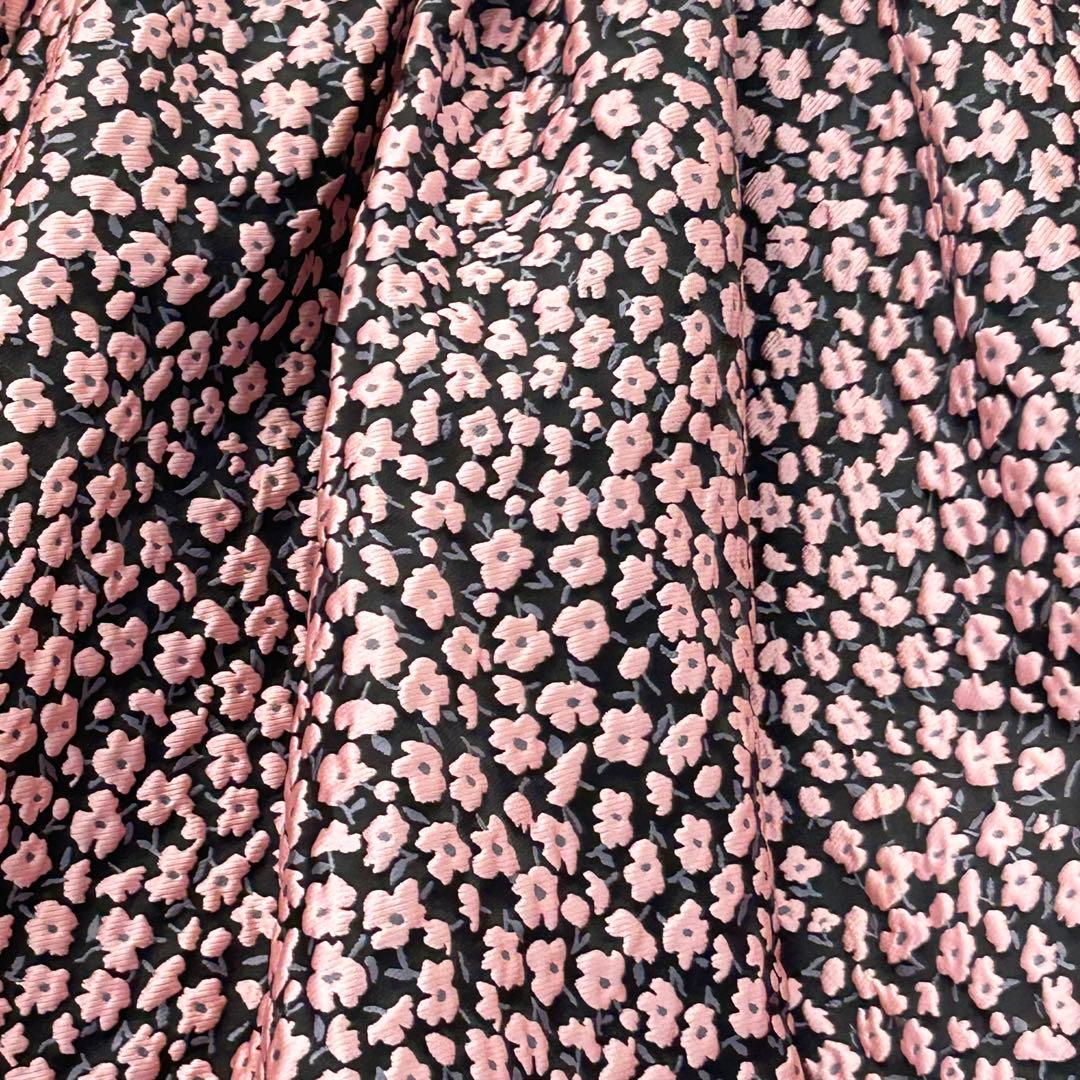 極美品】希少 セブンテン 小花ジャガードロングスカートXS ピンク