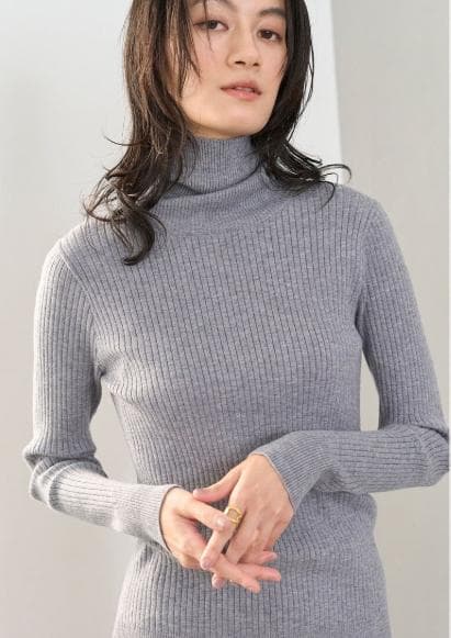 ✨極美品✨L'Appartement 定番リブニット グレー 美シルエット