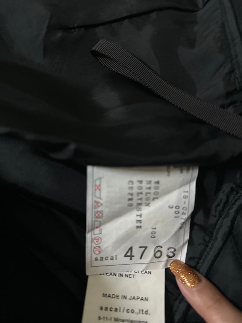 美品】早い者勝ちsacai ブラックスカート サイズ3 - メルカリ