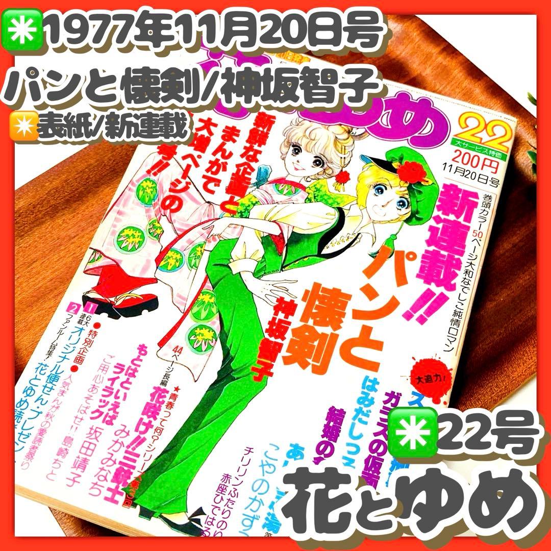 貴重✳️少女漫画『花とゆめ 1977年11月20日号/22号』神坂智子 忠津陽子… 貴重✳️少女漫画『花とゆめ 1977年11月20日号/22号』