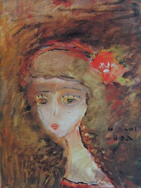 折田広喜、『少女』、希少な画集より、新品高級額・額装付