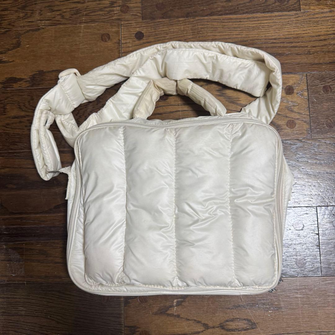 calin】ホワイトキルティングマザーズバッグ - メルカリ