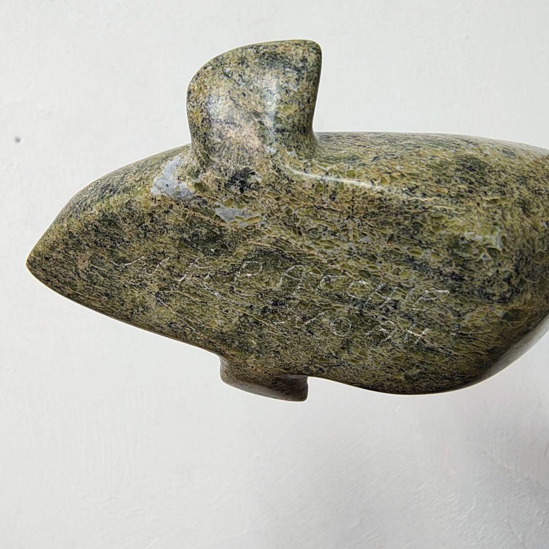 Napatchie Noah】彫刻 イヌイットアート 石彫 ホエール オブジェ