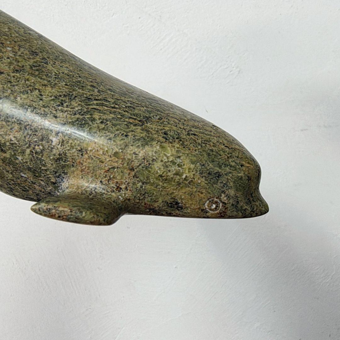 Napatchie Noah】彫刻 イヌイットアート 石彫 ホエール オブジェ