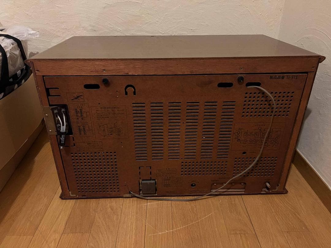 昭和レトロ ブラウン管テレビ ナショナル 家具調 Golden Ace