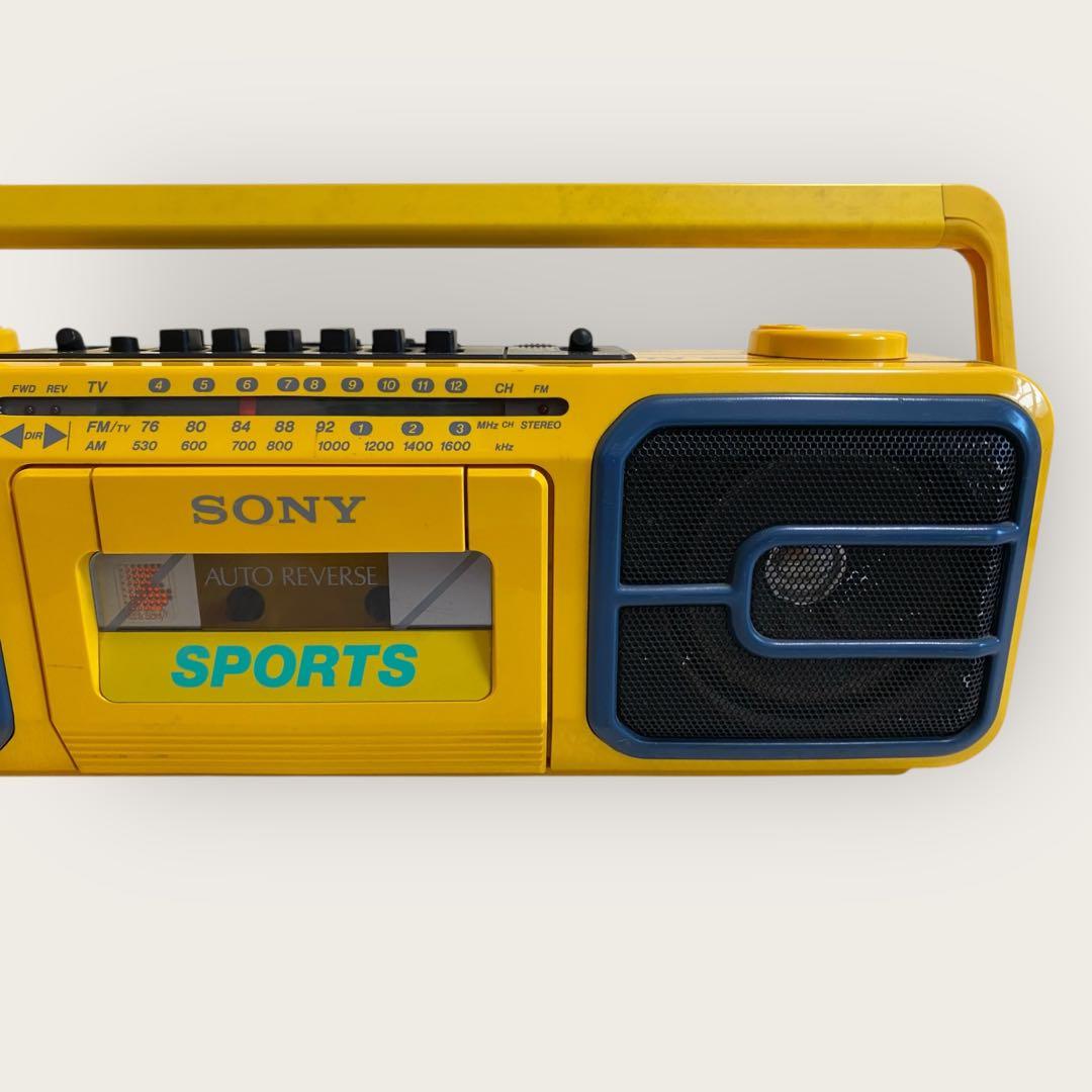 希少 動作品 SONY SPORTS CFS-V75 イエロー ラジカセ