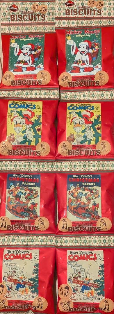 ディズニーキャラクター クリスマス プリントビスケット4バッグ 48gx2