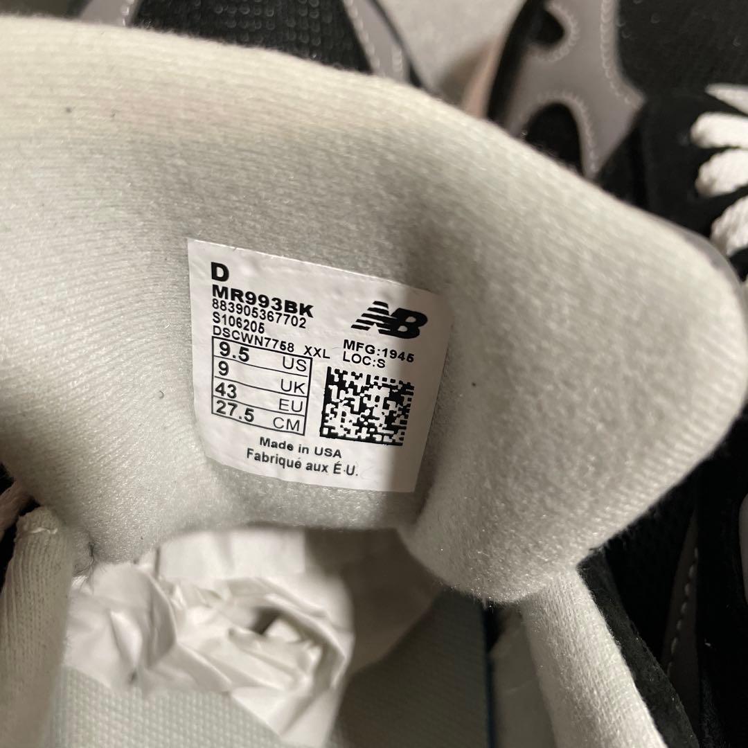 靴 new balance 993 BLACK 27.5cm