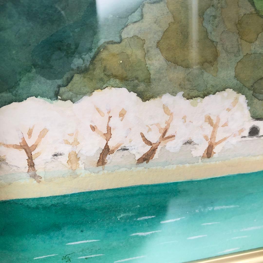 絵画 吉野晁生（よしのあさお） タイトル「海津大崎の桜」 - メルカリ