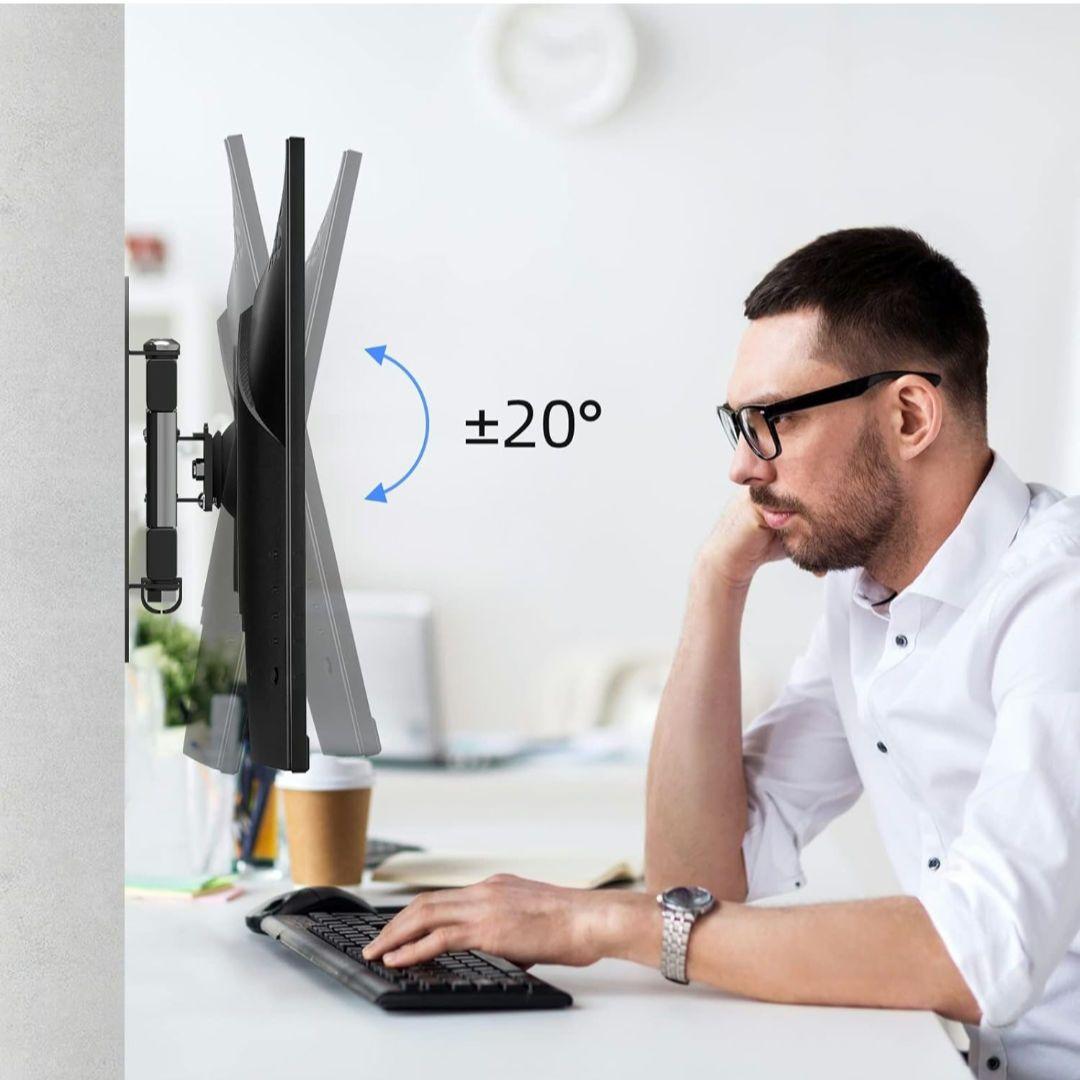 回転式アーム テレビ壁掛け金具 モニターアーム 15-27インチ対応 左右移動式