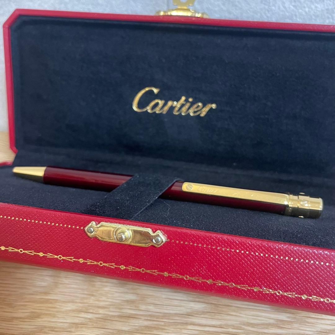 Cartier】カルティエ ボールペン サントス ボルドーゴールド ケース
