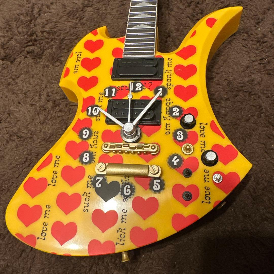 当時物】hide ギター ウォールクロック イエローハート - メルカリ