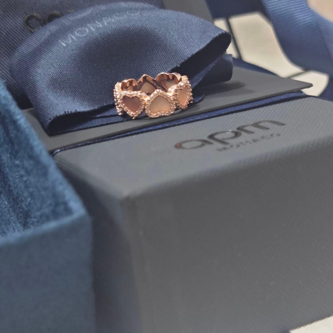 apm Monaco】ローズゴールド ハート型リング.（指輪 .54） - メルカリ