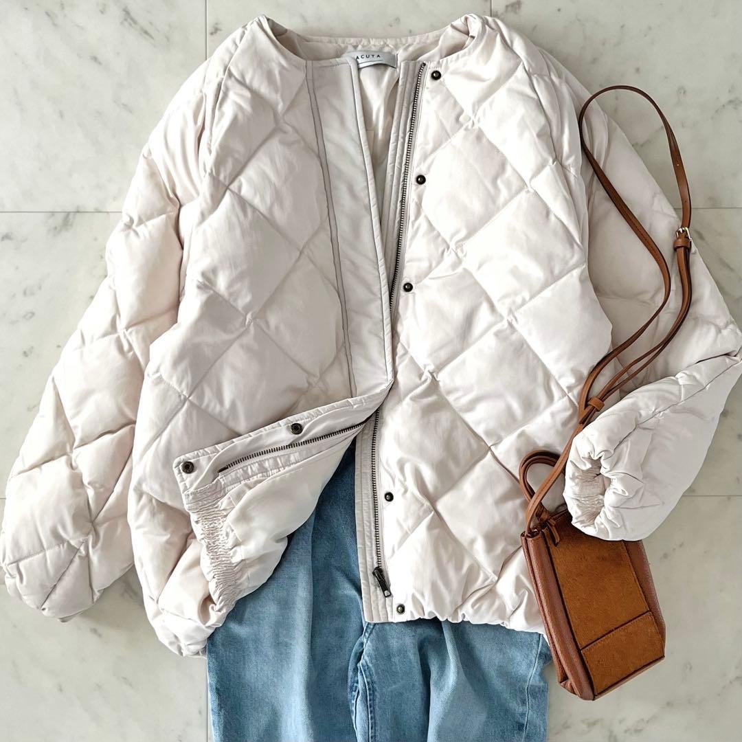 美品＊アーバンリサーチ コクーンキルティングダウン acuta アイボリー