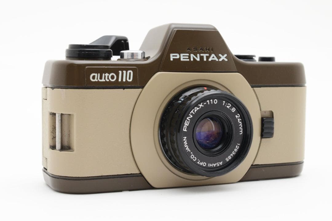 【動作品】レア！PENTAX auto110 マロン/2レンズト 箱フラッシュ付