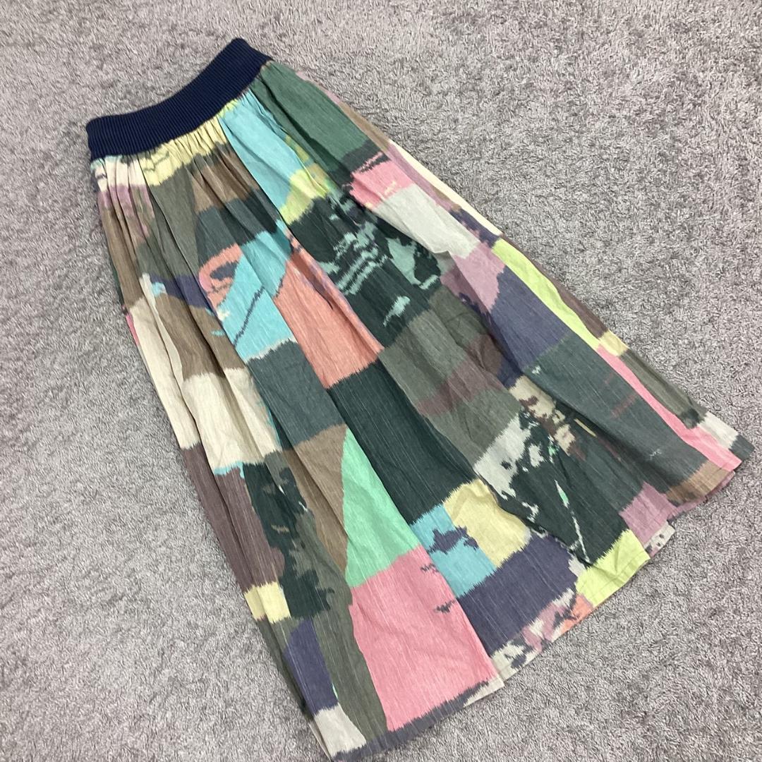 エムアンドキョウコ/M.&KYOKO【M】総柄スカート コットン100％ 日本製