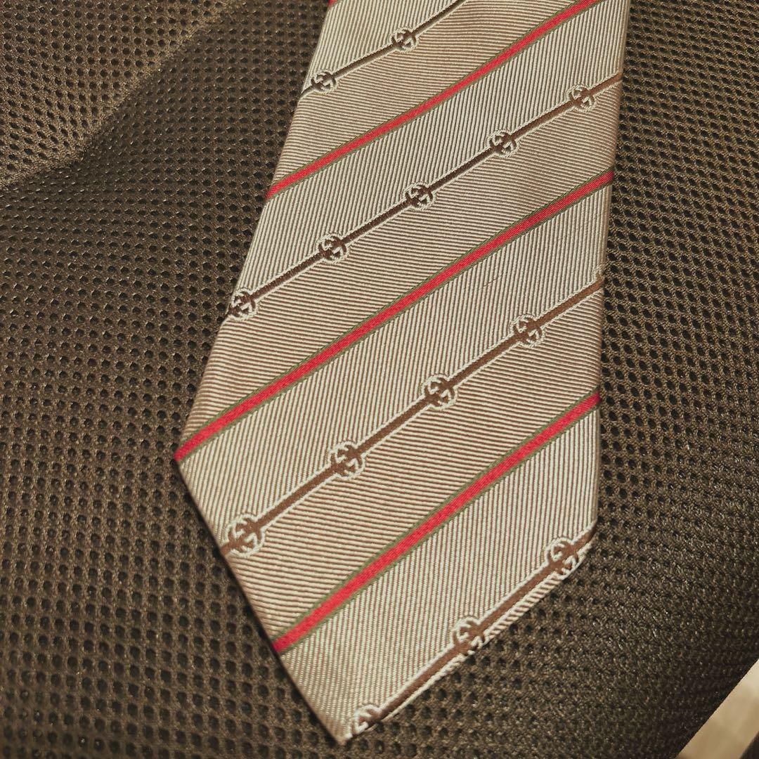 美品】GUCCI グッチ ネクタイ GG柄 シェリーライン シルク100% - メルカリ