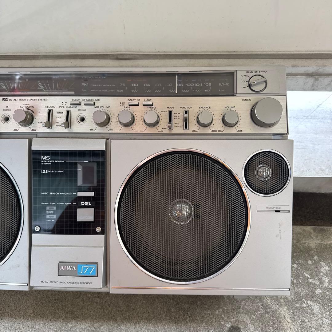 Aiwa J77 ラジカセ シルバー