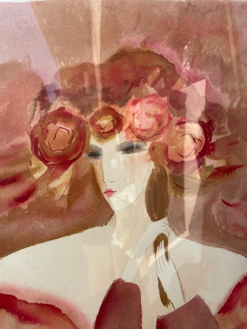 クレール・アステックス リトグラフ 「バラの冠のアンヌ」NO95 原価27