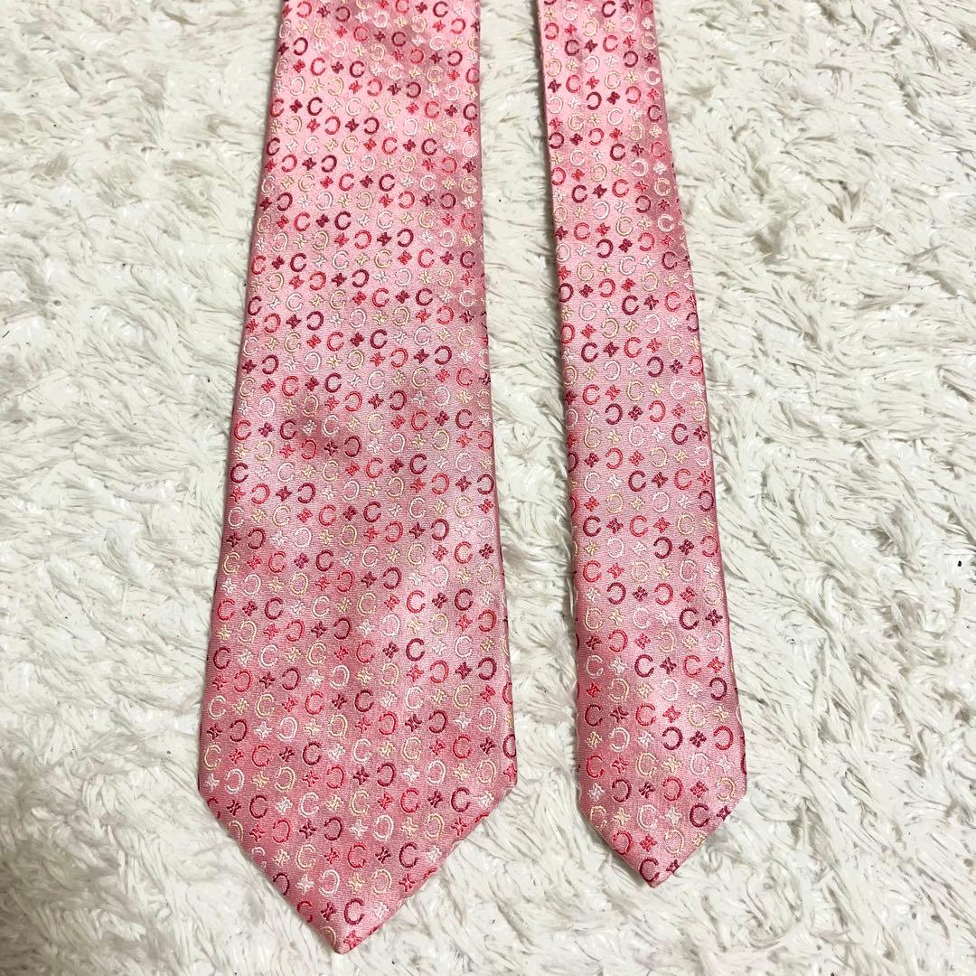 ✨極美品✨CELINE セリーヌ ネクタイ 総柄 ピンク マカダム トリオンフ