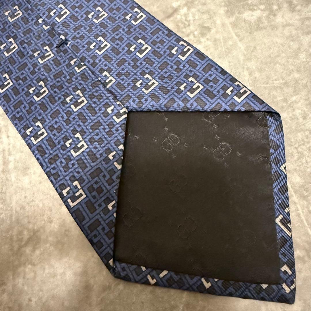 ✨美品✨】GUCCI グッチ ネクタイ ネイビー G柄 ハイブランド シルク