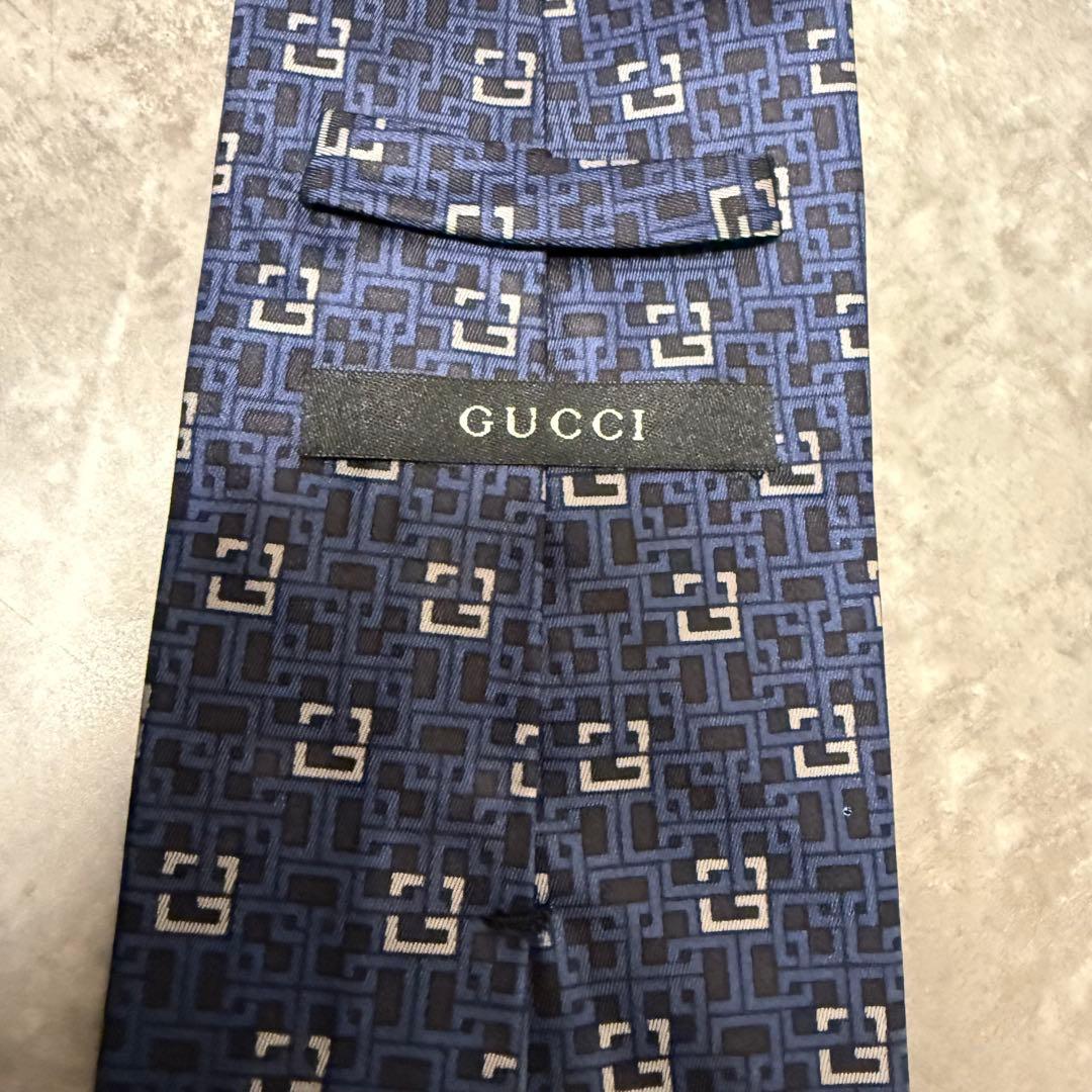 ✨美品✨】GUCCI グッチ ネクタイ ネイビー G柄 ハイブランド シルク
