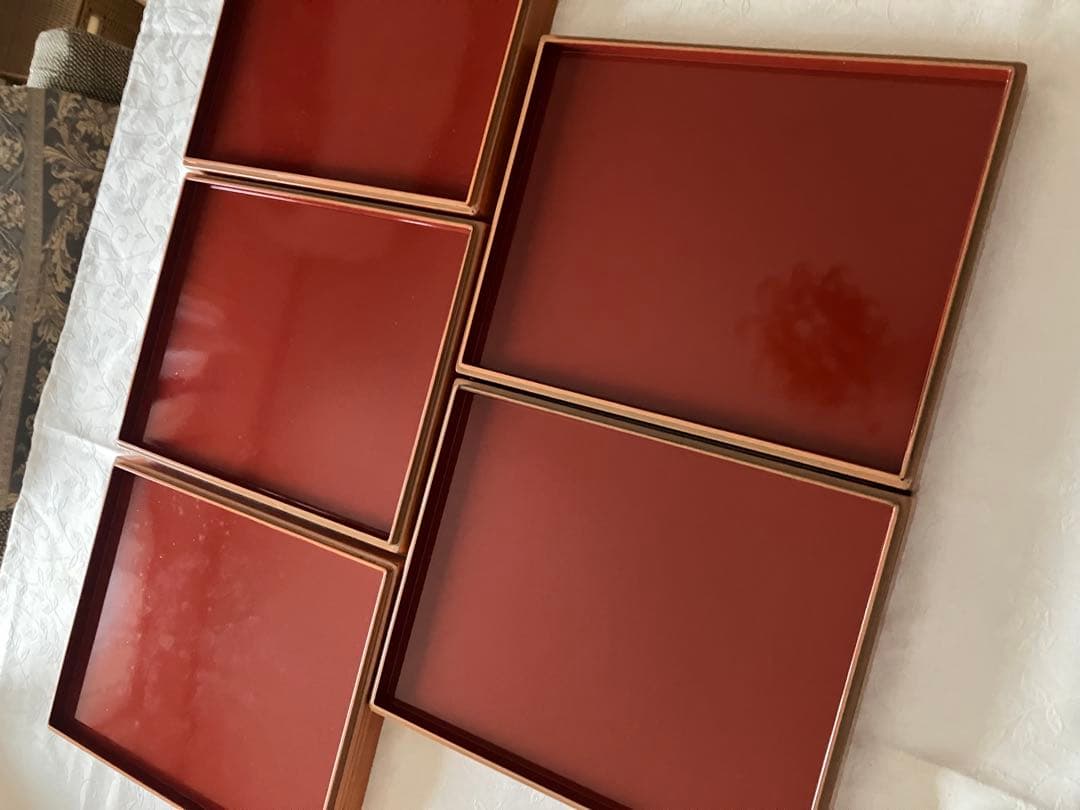 未使用❤️デリカバッド 漆塗り両目使い 5脚セット お正月 雛祭り 行事