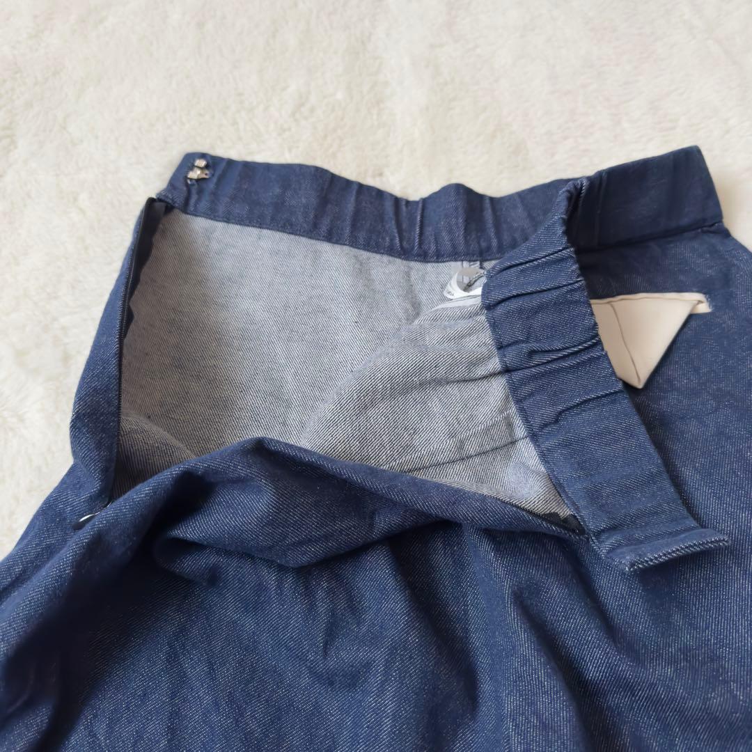 yori shirocon ワイドデニムパンツ インディゴ ゆったり 36