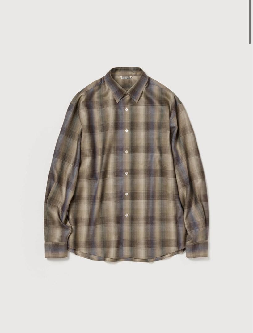 【AURALEE】SUPER LIGHT WOOL CHECK SHIRT nbrmenoct92025ecommsascha-