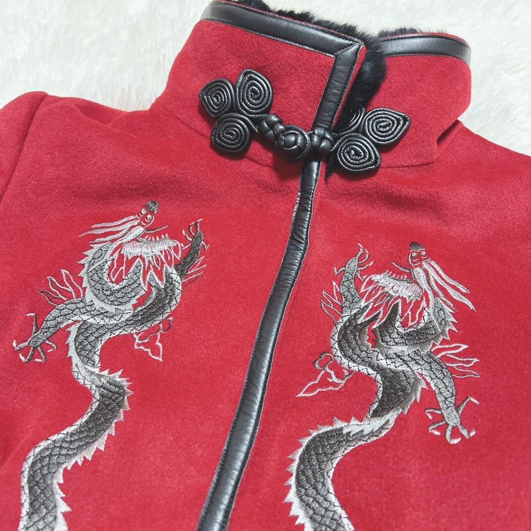 ヴィヴィアンタム コート 龍 ドラゴン 刺繍 赤 2 チャイナ 中国