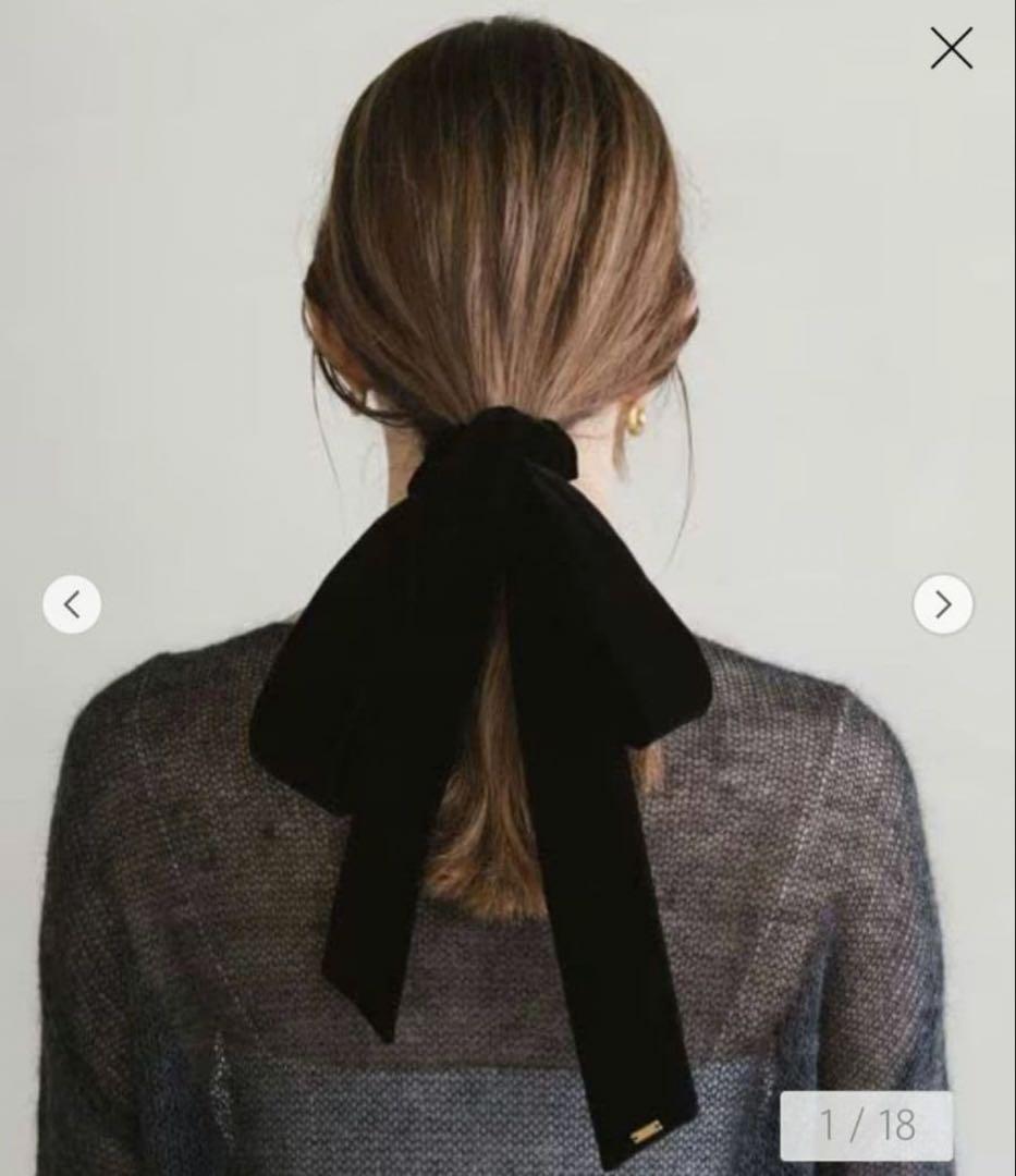 LETICIA リボンベルベットシュシュ　ブラック LETICIA＞リボン ベルベットシュシュ