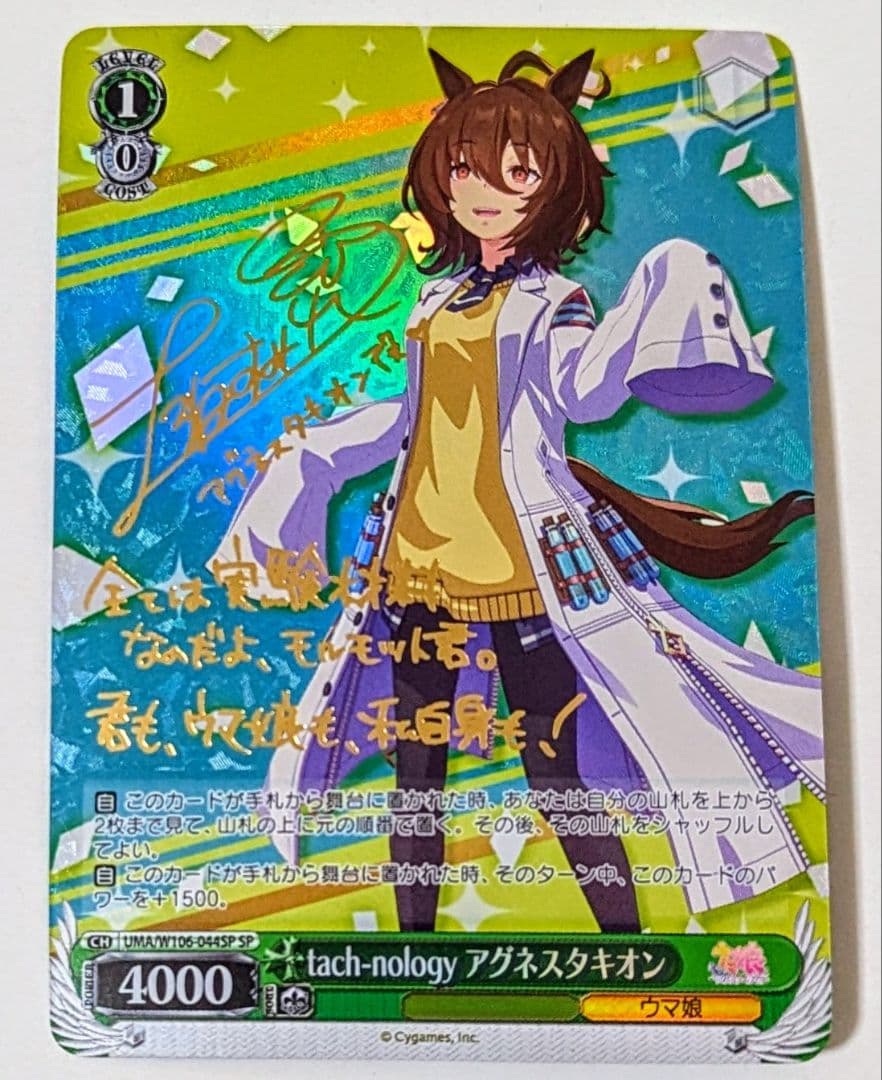 ヴァイス tach-nology アグネスタキオン SP サイン 1枚 最終値下