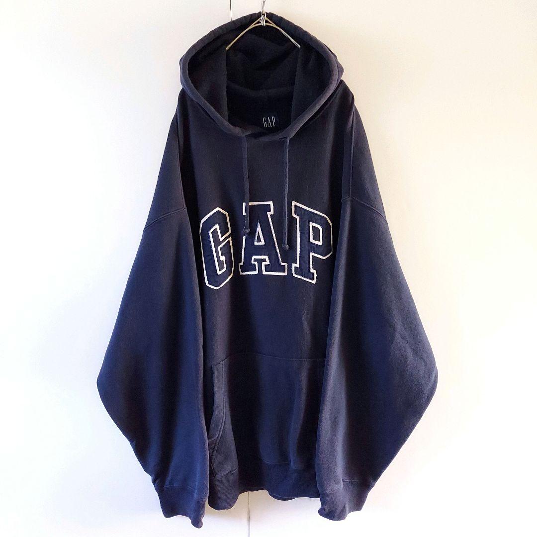 90s オールドギャップ ビッグロゴ ビッグシルエットパーカー XL相当 紺