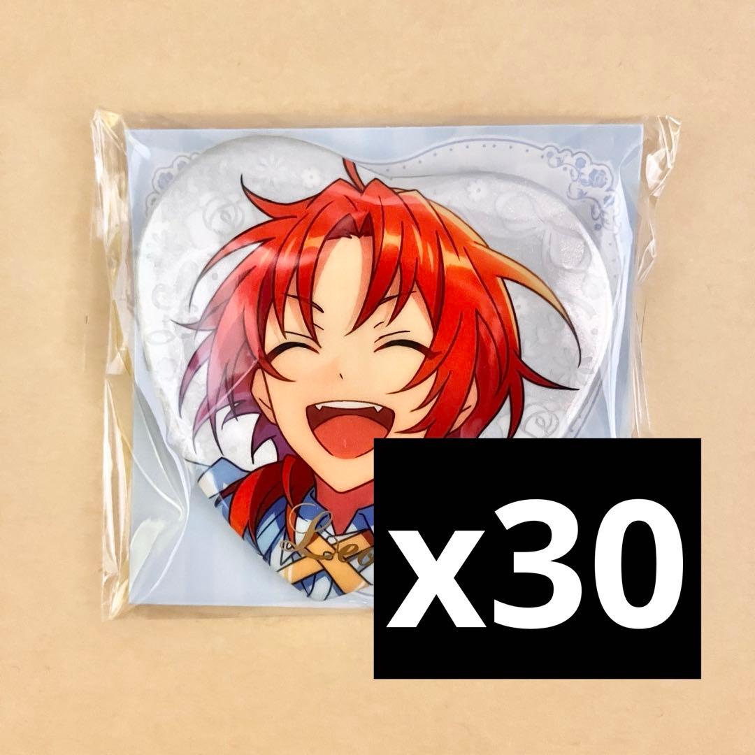 【あんスタ】月永レオ　中国　誓約ハート缶バッジ　誓約缶　白スーツ　30個セット あんスタ 中国 誓約ハート缶バッジ 全絵柄公開 サイズ:54*57mm 販売