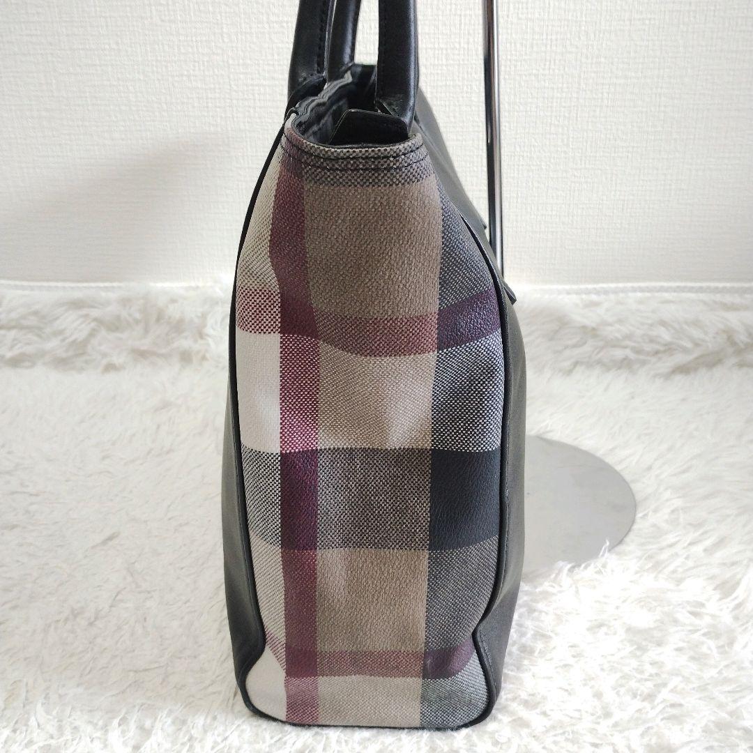美品】ブラックレーベルクレストブリッジ チェック トートバッグ A4可