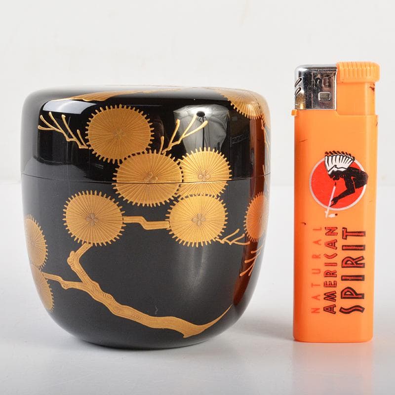 茶道具 平安表正(伊藤表正)作 中棗 共布 堀内宗完(兼中斎) D R7240