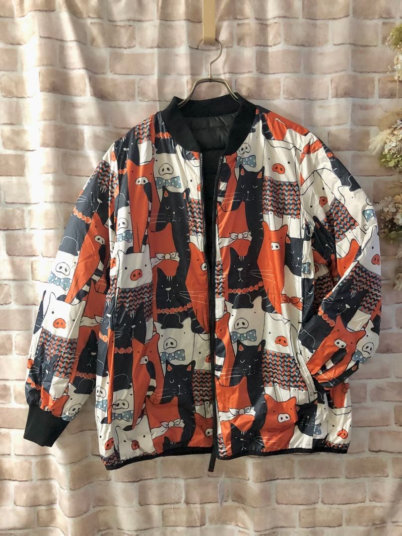 ドラッグストアーズ☆リバーシブルライトダウンブルゾン☆ブラック