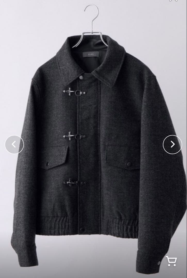 CLEL ウールブレンド ヘリンボーンツイードファイヤーマンブルゾン