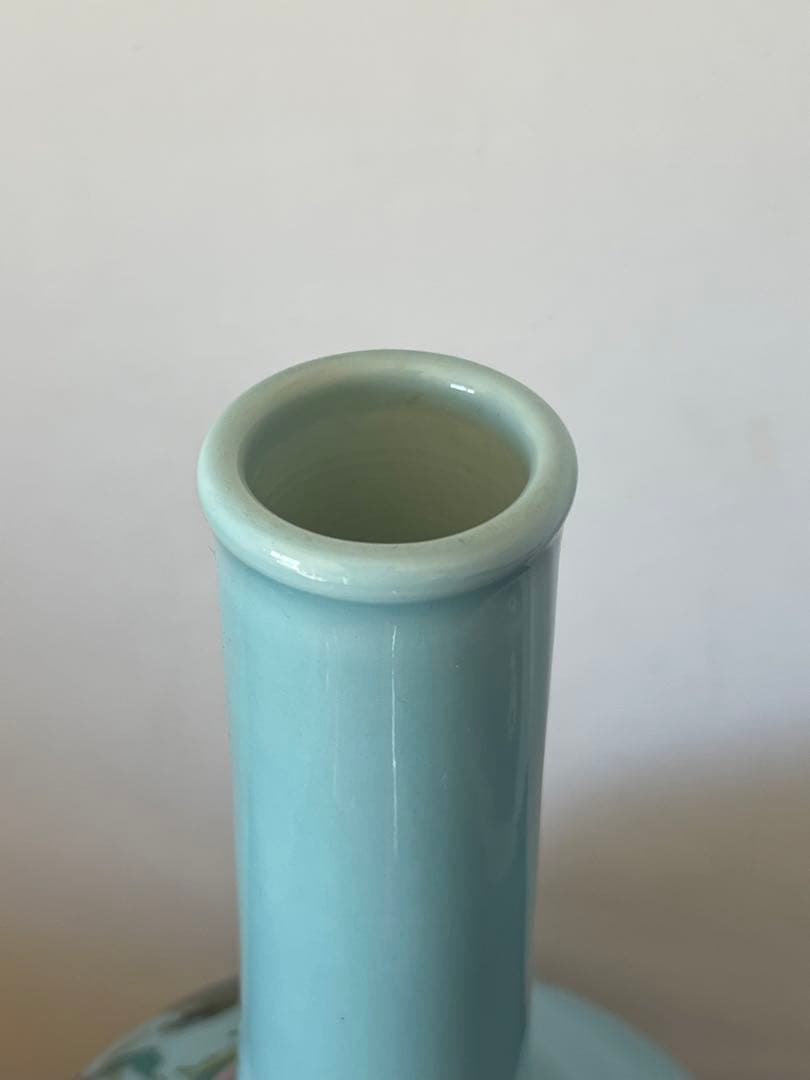 中国古美術/粉彩花鳥紋天球瓶 【大清乾龍年製】在銘/XG4-1 - メルカリ