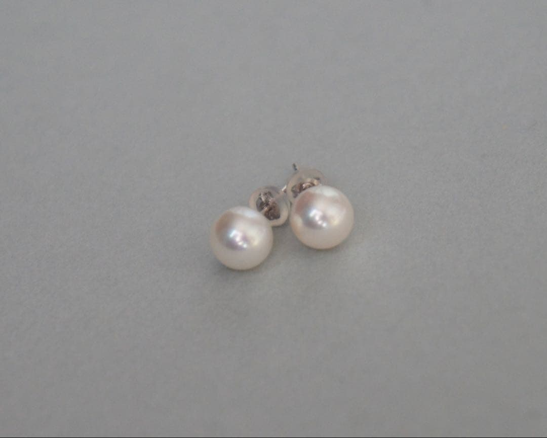 松本真珠 あこやパール 6mm ピアス K14WG アコヤ スタッド 本真珠