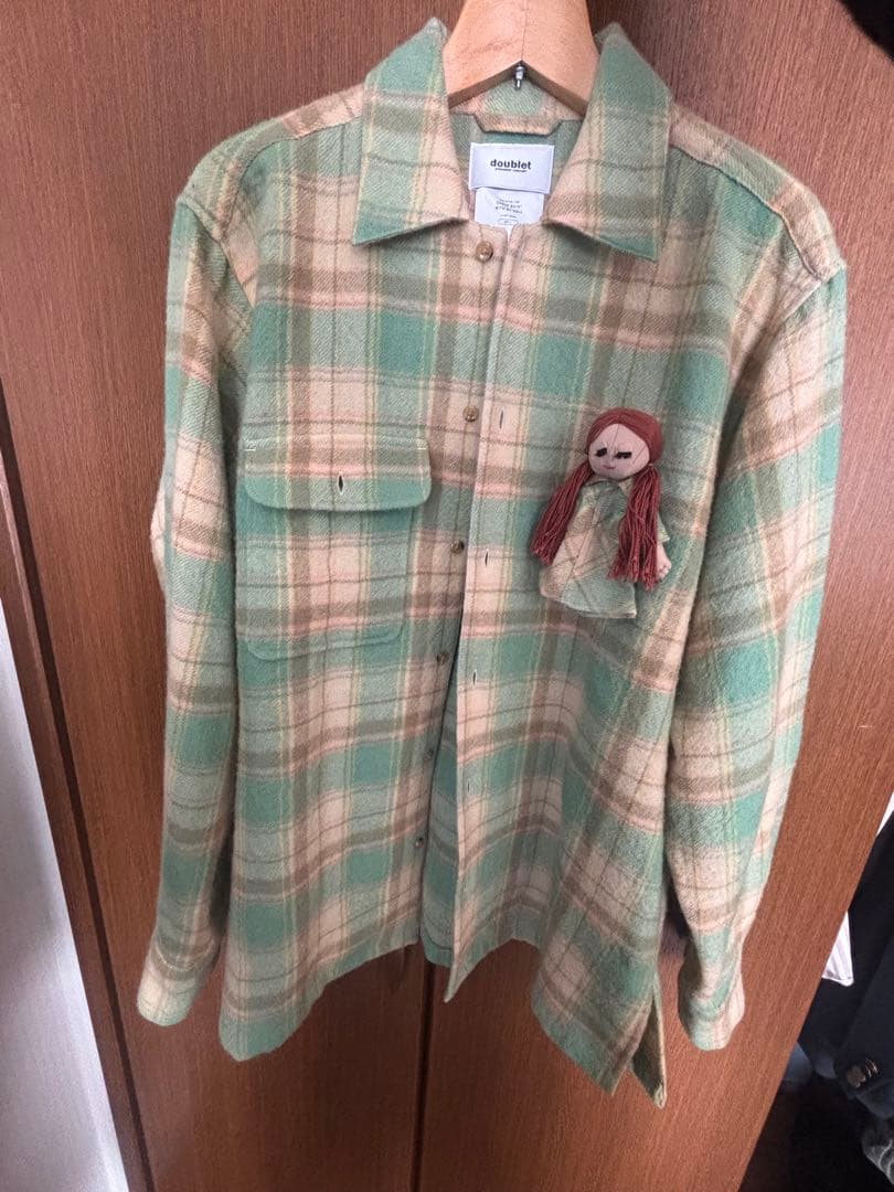 あ*ぁ様 doublet 21aw CHECK SHIRT WITH MY DO doublet(ダブレット) 21AWCHECK SHIRT WITH MY DOLLチェックシャツ