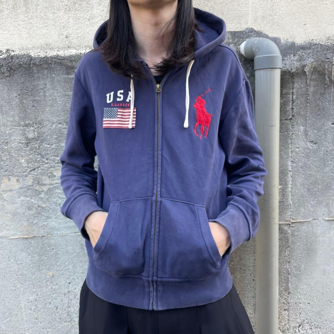 ラルフローレン ビックポニー刺繍 ジップアップフーディ パーカー ポロ