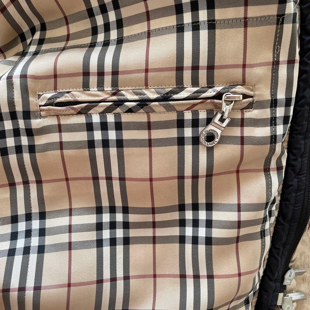 バーバリー ダウンコートジャケット フォックスファー ノバチェック 黒