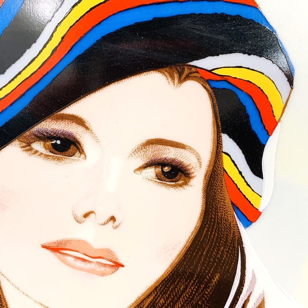 旧家蔵出 真作保証 岩田専太郎 陶板画 落款 美人画 昭和モダン R8SC16