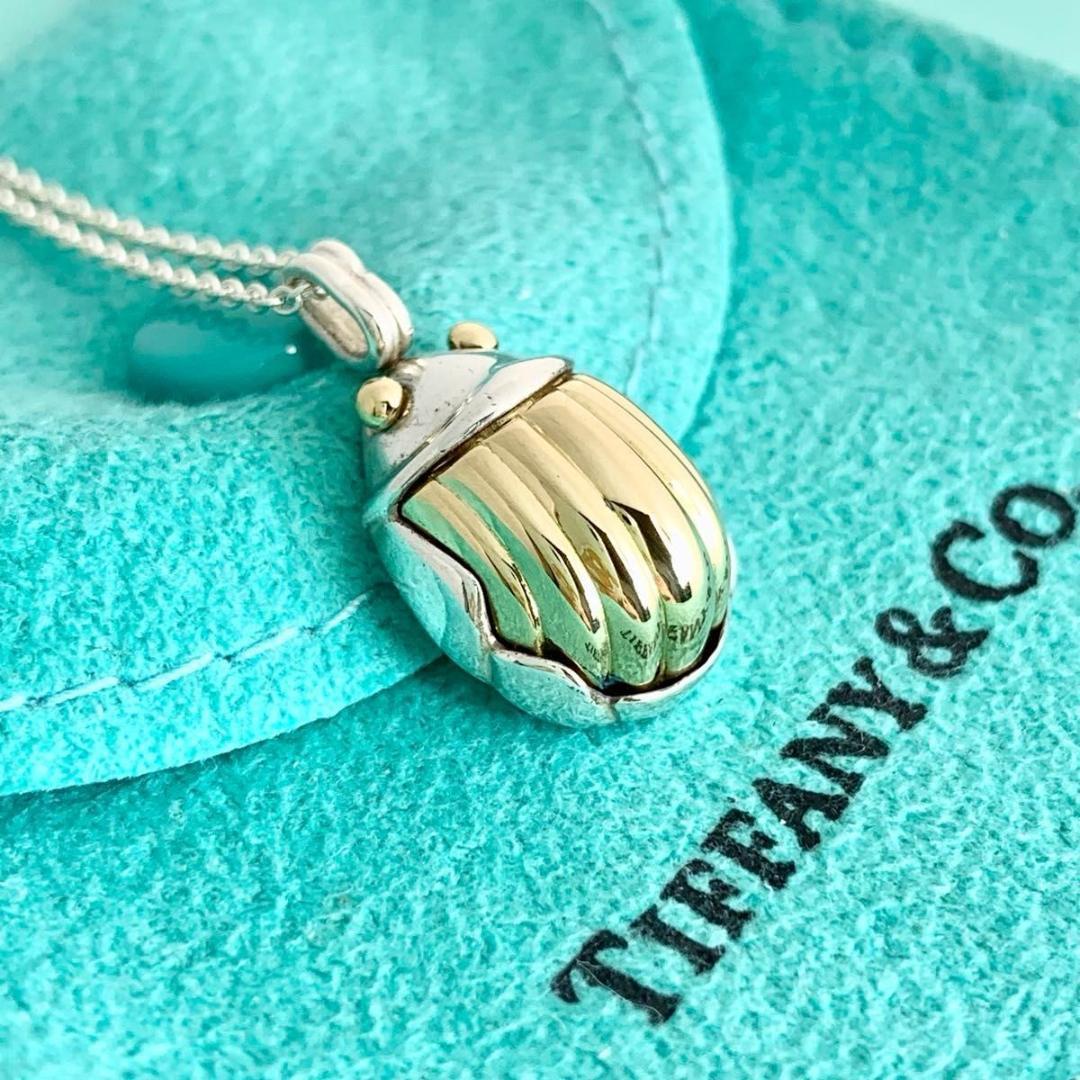 オールドティファニー 極希少 スカラベ ネックレス 750 コンビ v162e