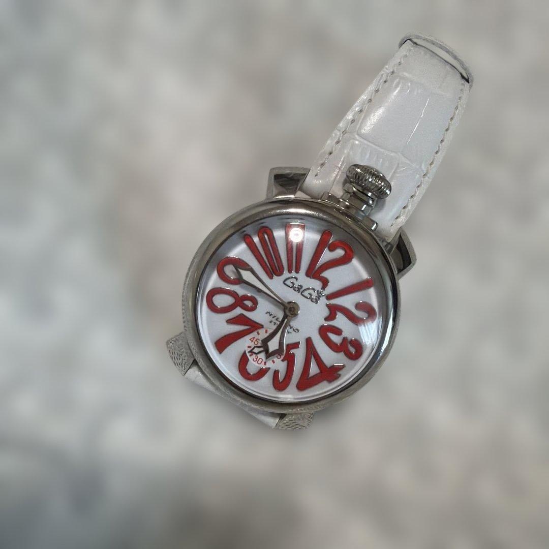 GaGa Milano アナログ腕時計 ホワイトレザー - メルカリ